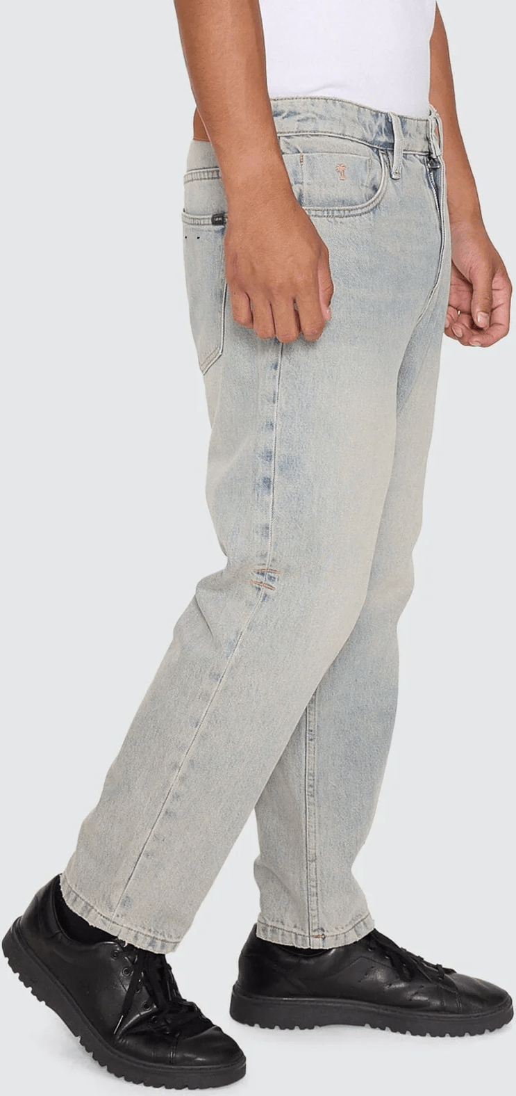 THRILLS Chopped Straight Cropped Denim Jean - Light granite blue