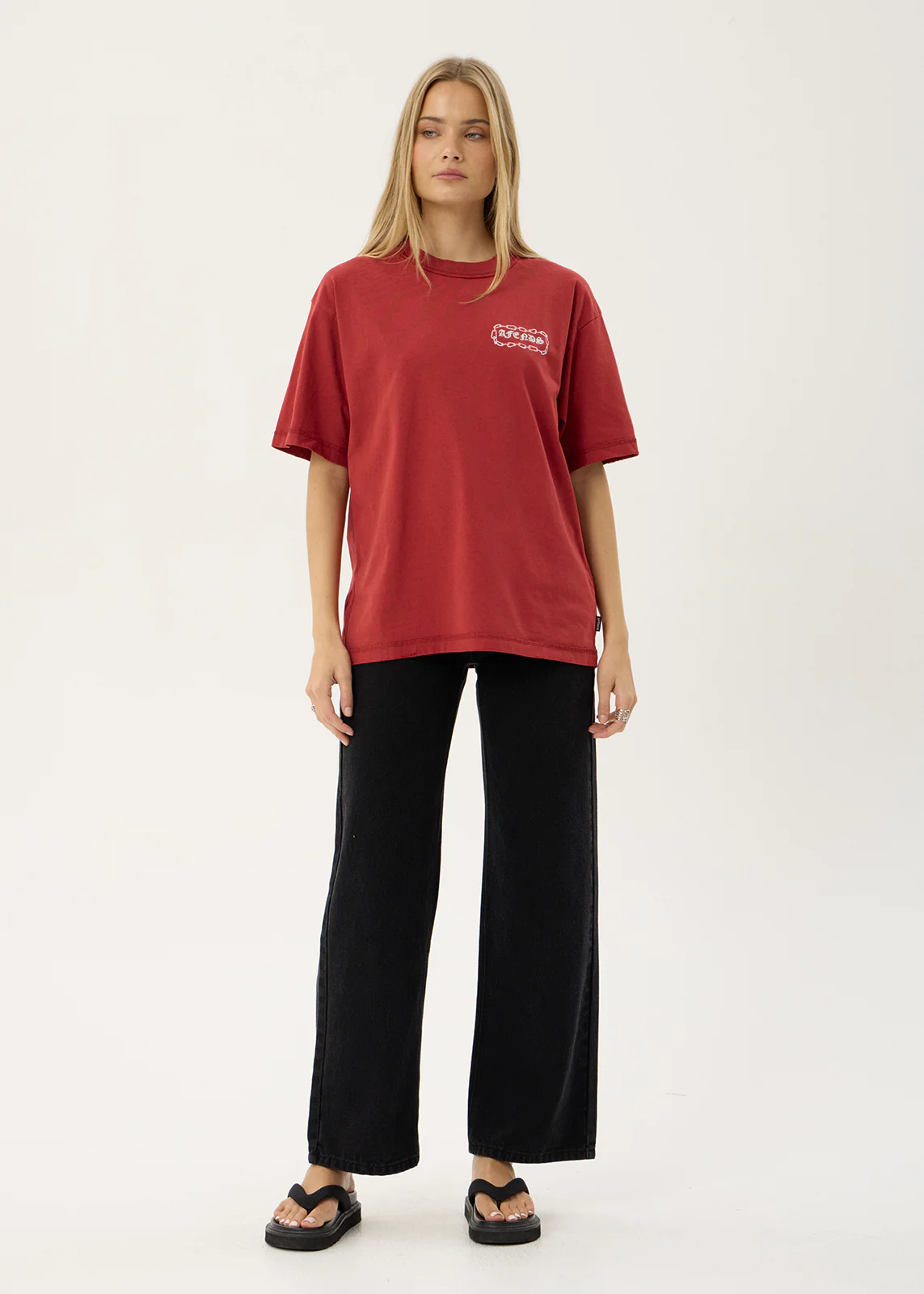 AFENDS Spiritual heavyweight boxy tee - Vintage ketchup