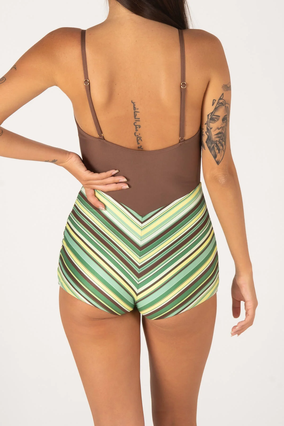 INNER RELM Holiday surf suit - Green stripe