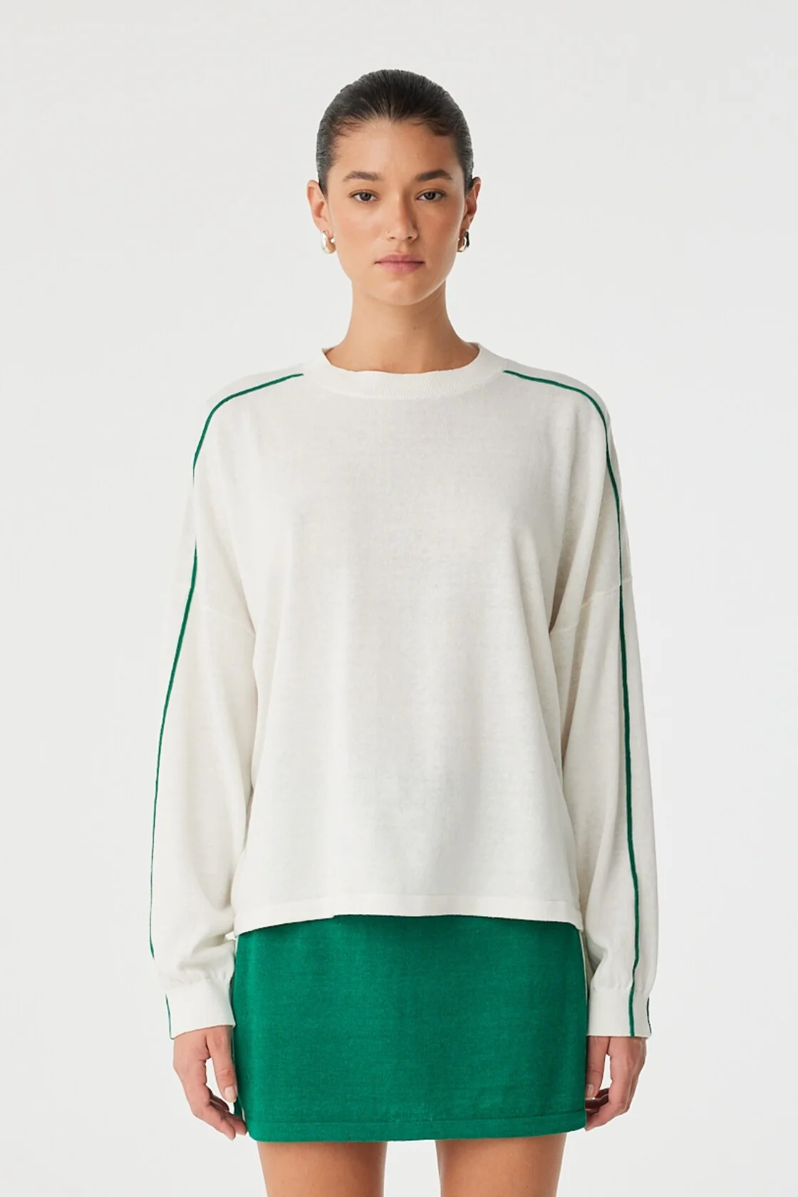 ARCCA Pippa long sleeve - Cream & palm green