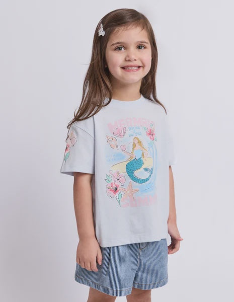 Eve Girl - UNDER THE SEA TEE - Light Blue