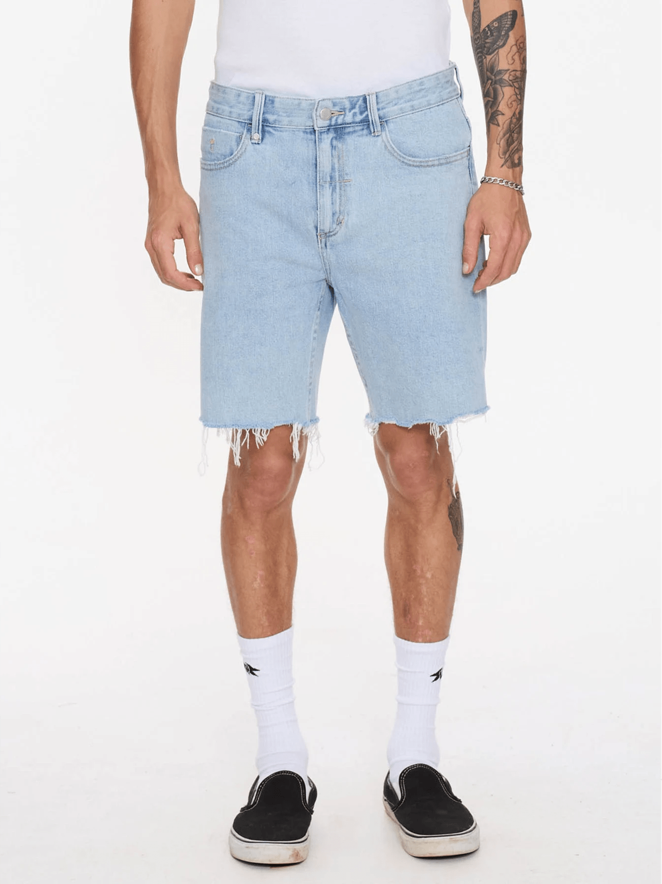 THRILLS Bones Raw Slim Denim Short - Serenity blue