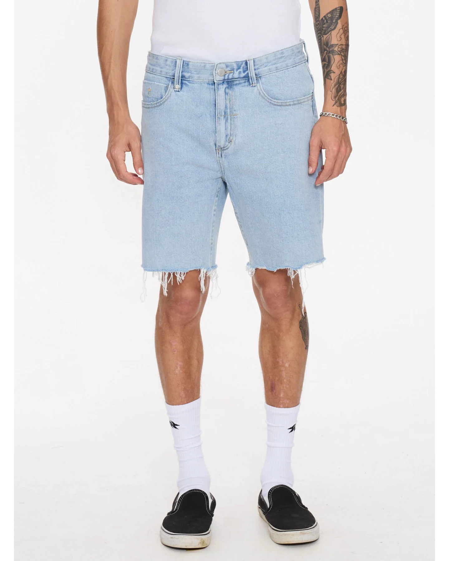 THRILLS Bones Raw Slim Denim Short - Serenity blue