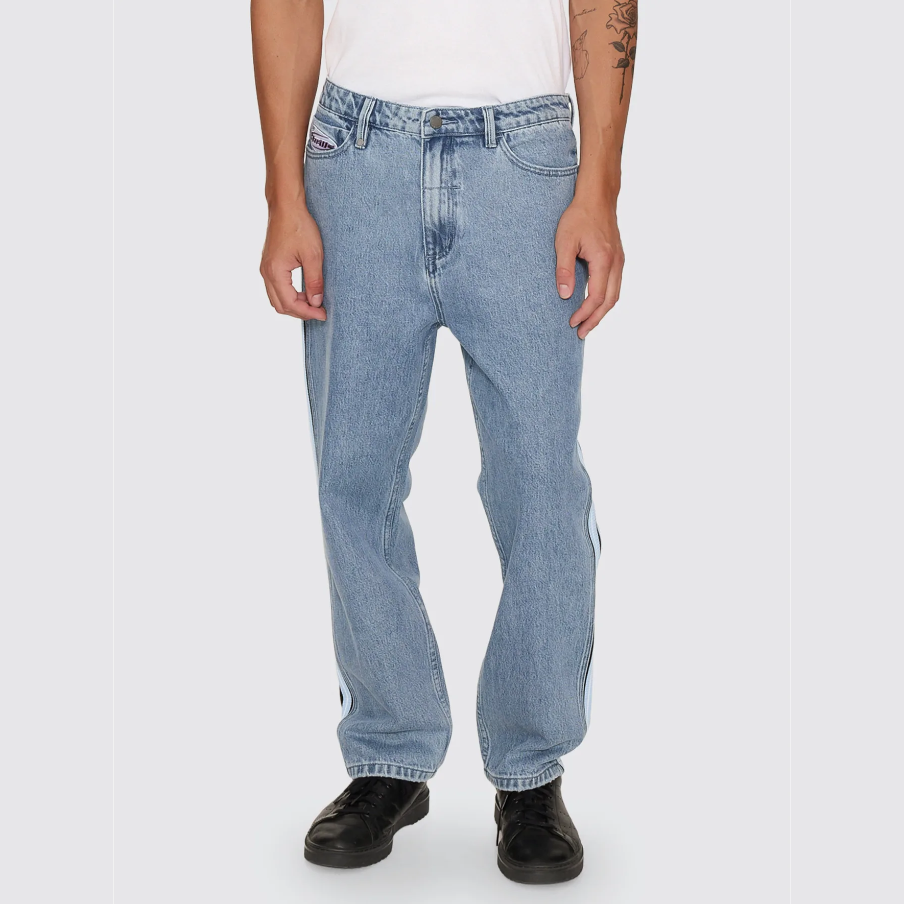THRILLS Split decisions slacker relaxed denim jean - Vintage stone blue