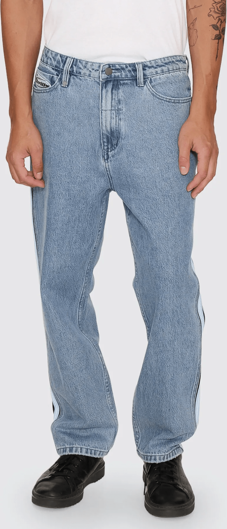 THRILLS Split decisions slacker relaxed denim jean - Vintage stone blue
