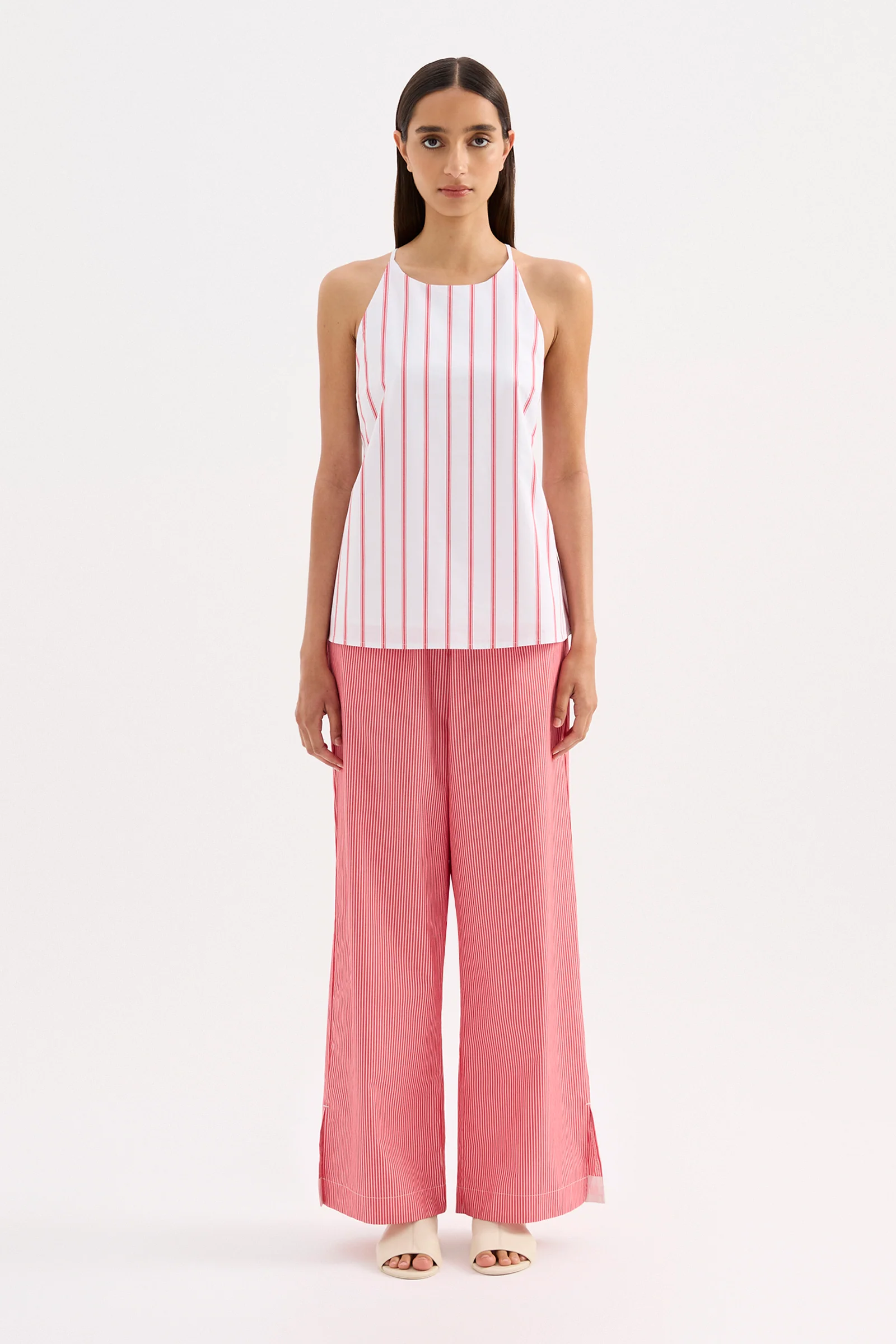 NUDE LUCY  Anouk Stripe Top - White stripe
