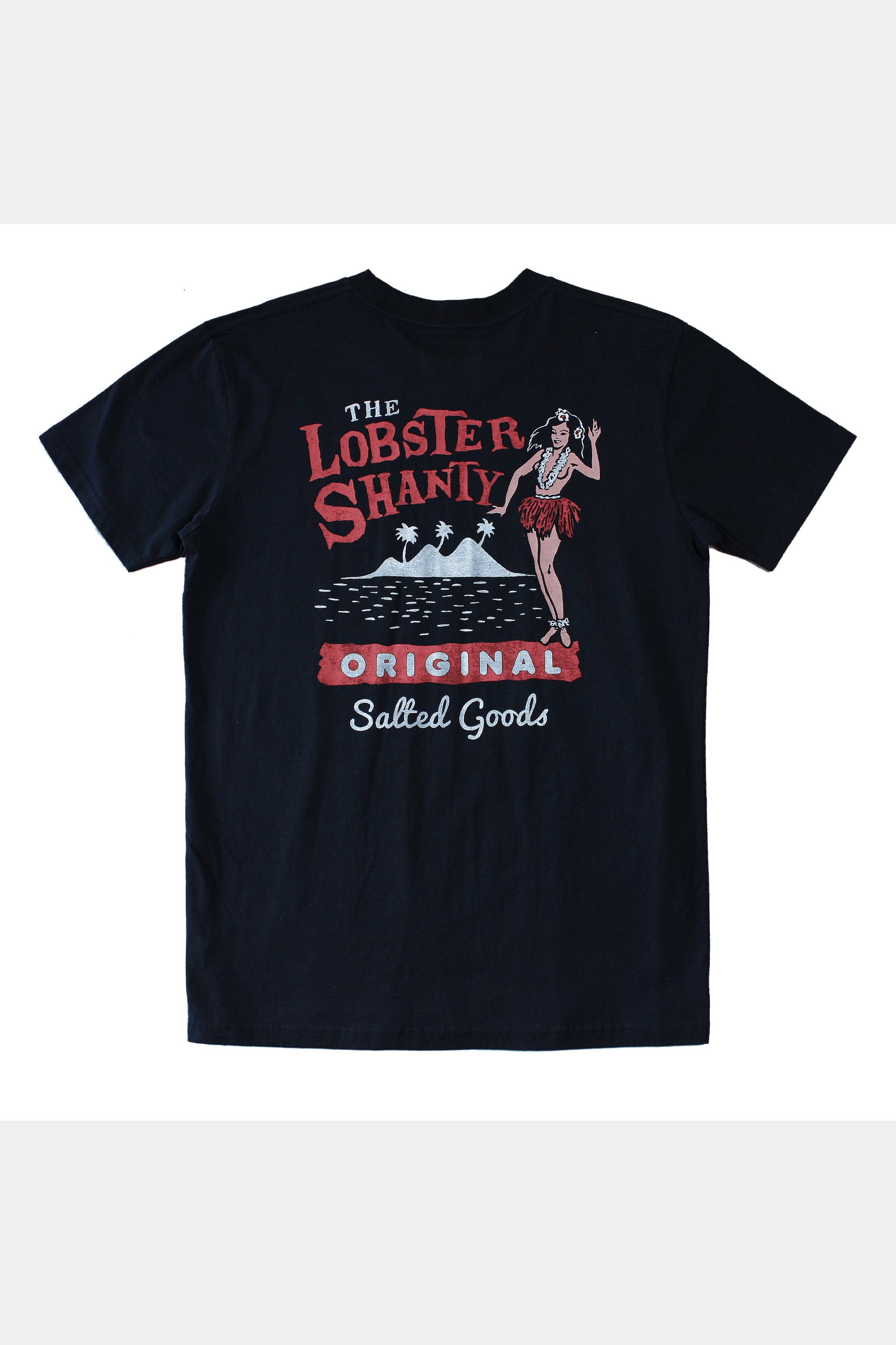 The Lobster Shanty Swinging Hula Girl - Black Tee