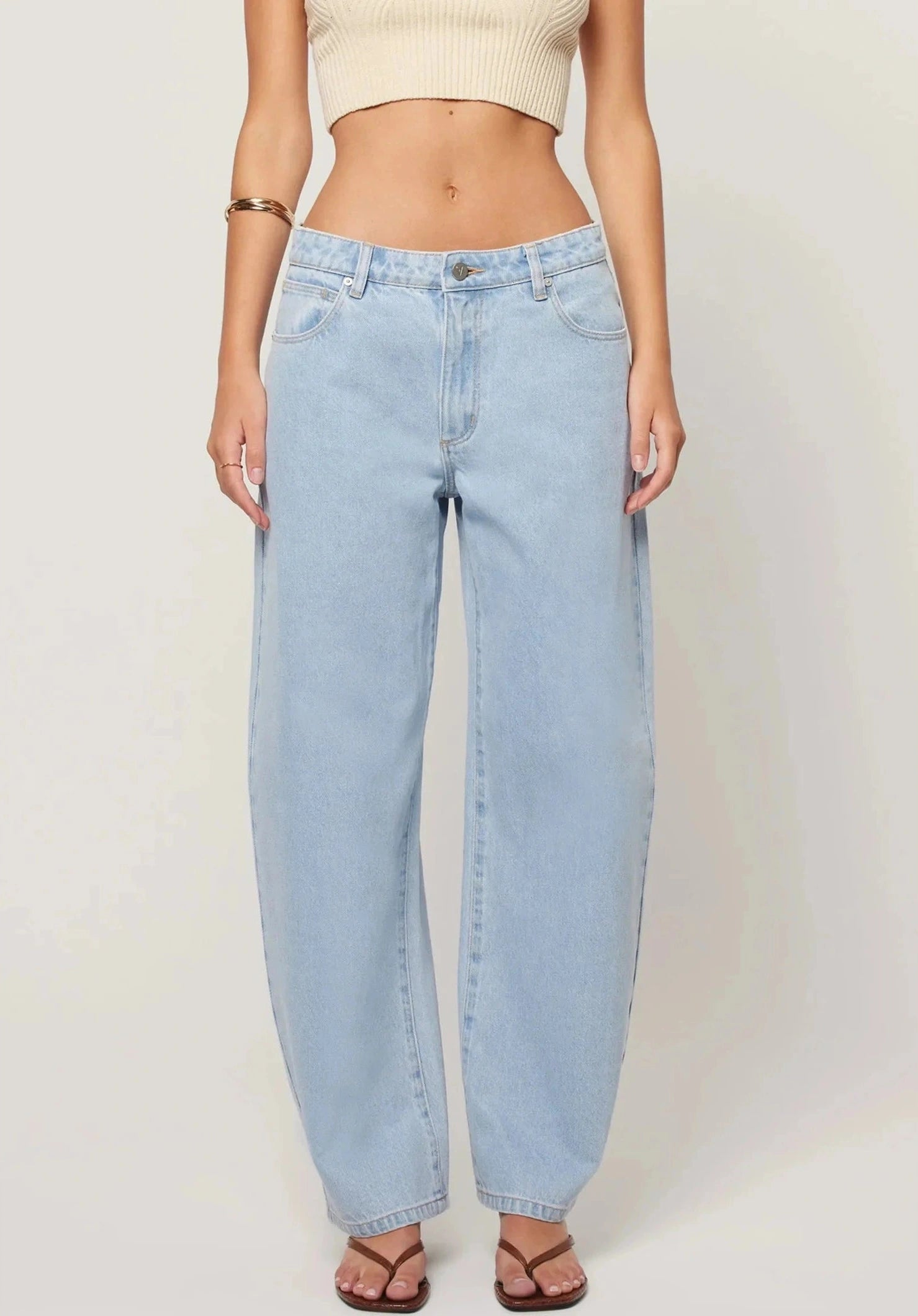 ABRAND 95 Mid barrel jean kendall - Light vintage blue