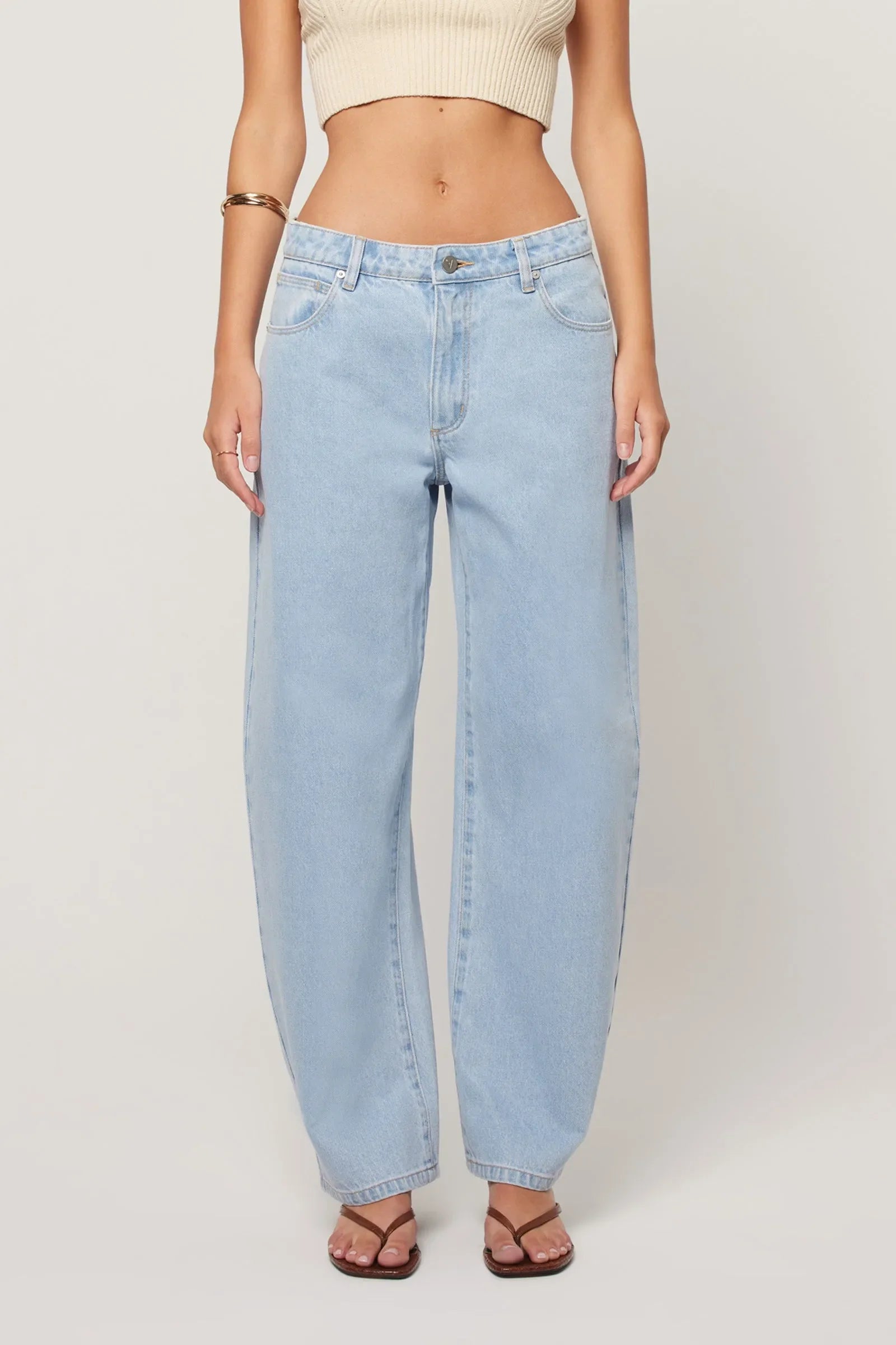 ABRAND 95 Mid barrel jean kendall - Light vintage blue
