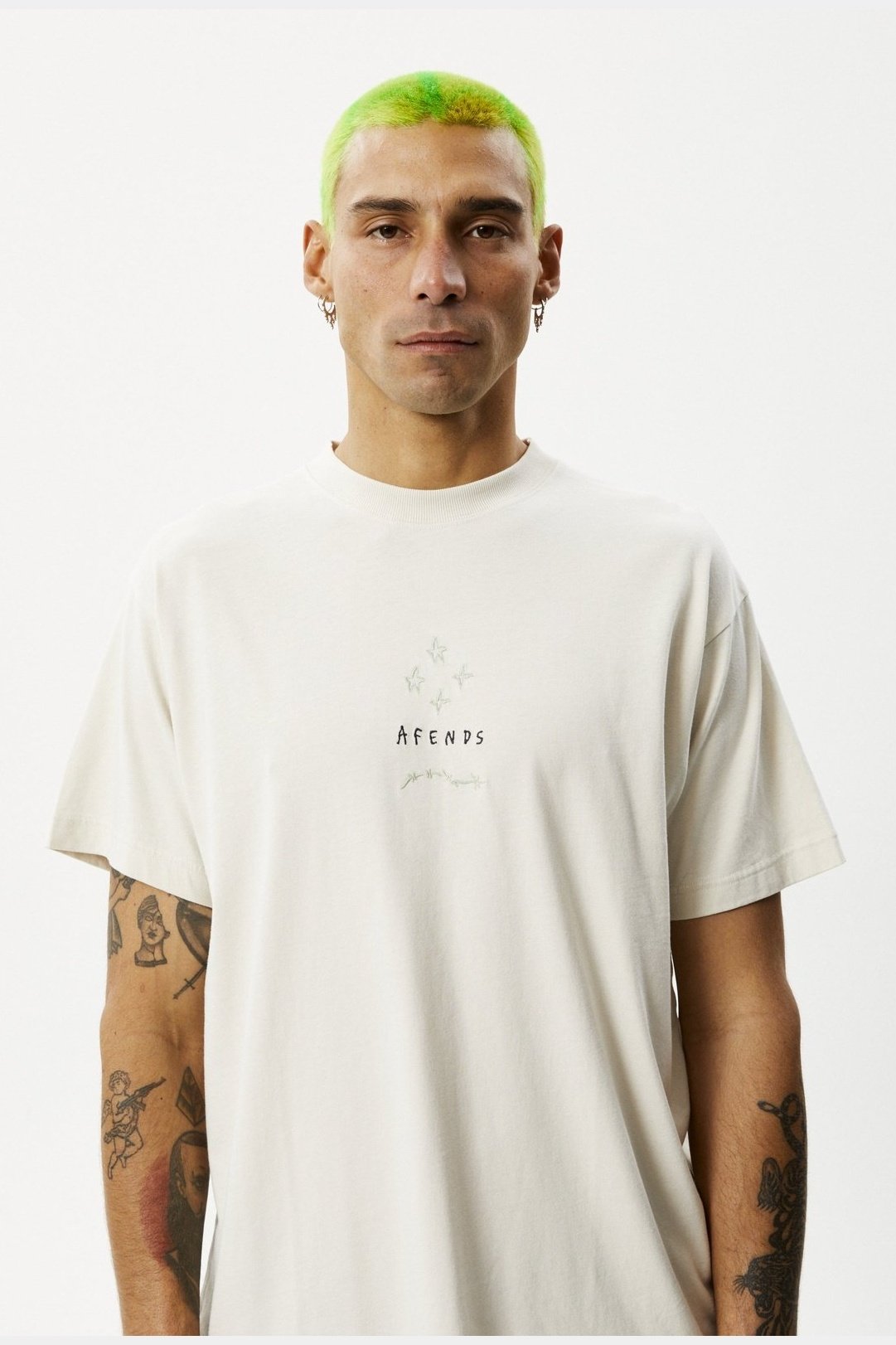 AFENDS Star recycled boxy fit tee - Moonbeam