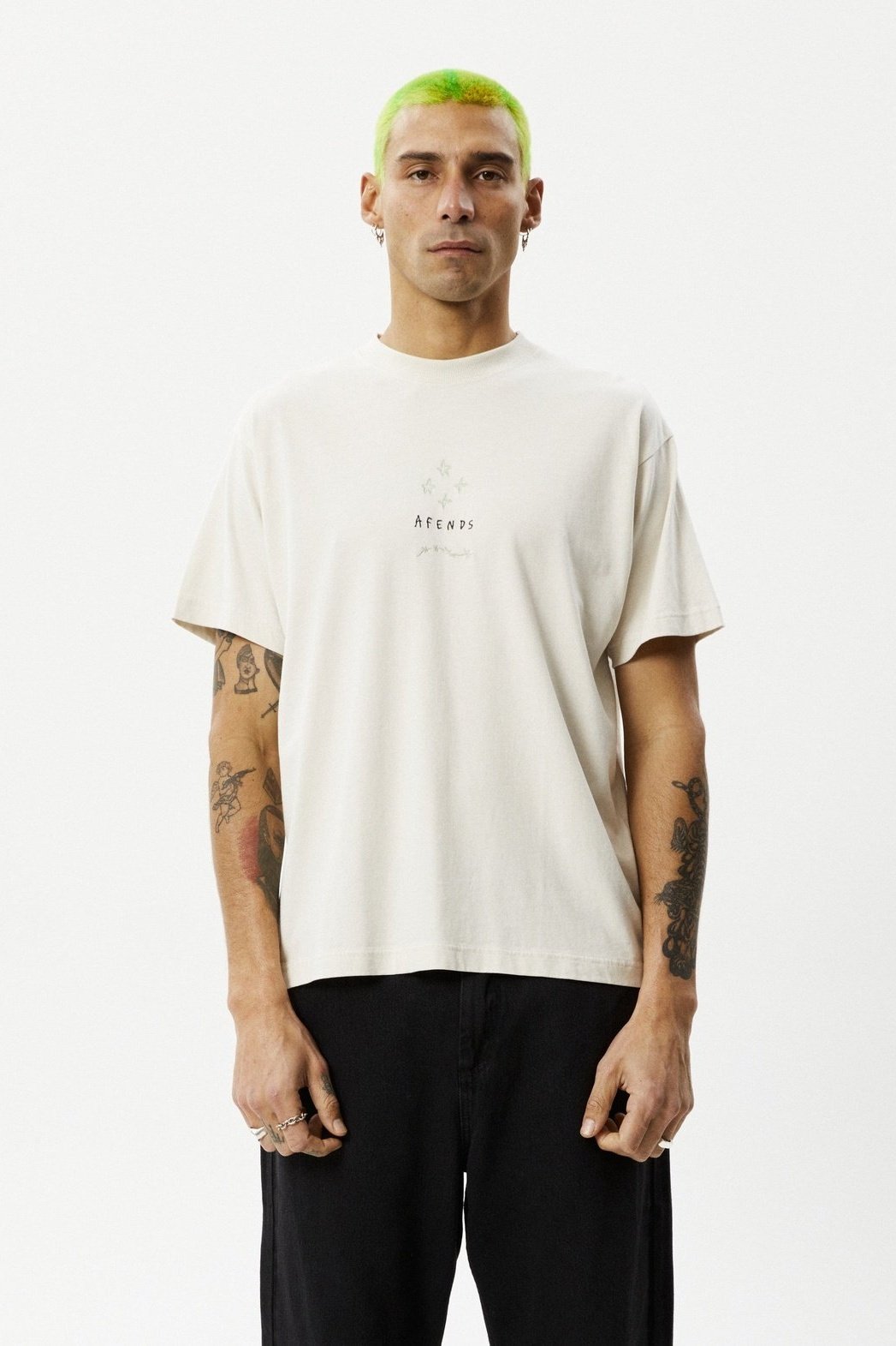AFENDS Star recycled boxy fit tee - Moonbeam