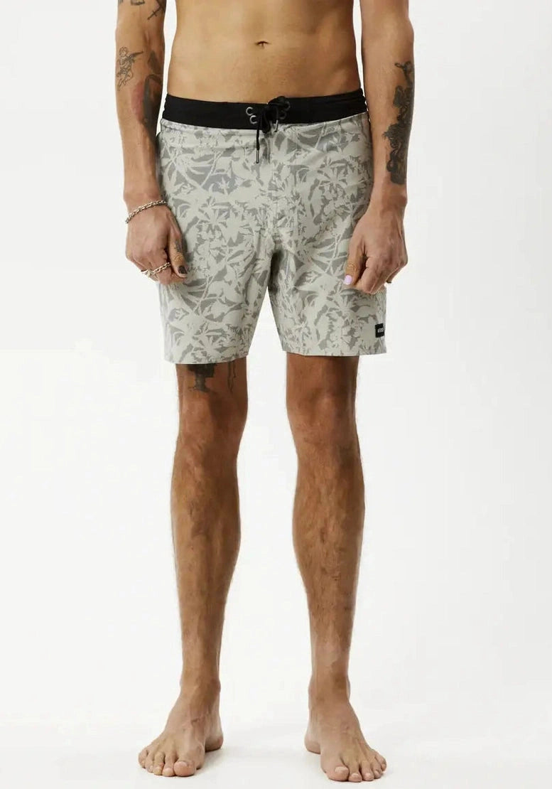 AFENDS - fixed waist boardshorts - olive floral