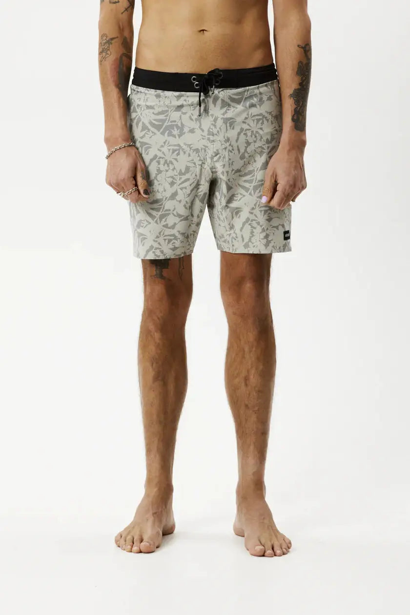 AFENDS - fixed waist boardshorts - olive floral