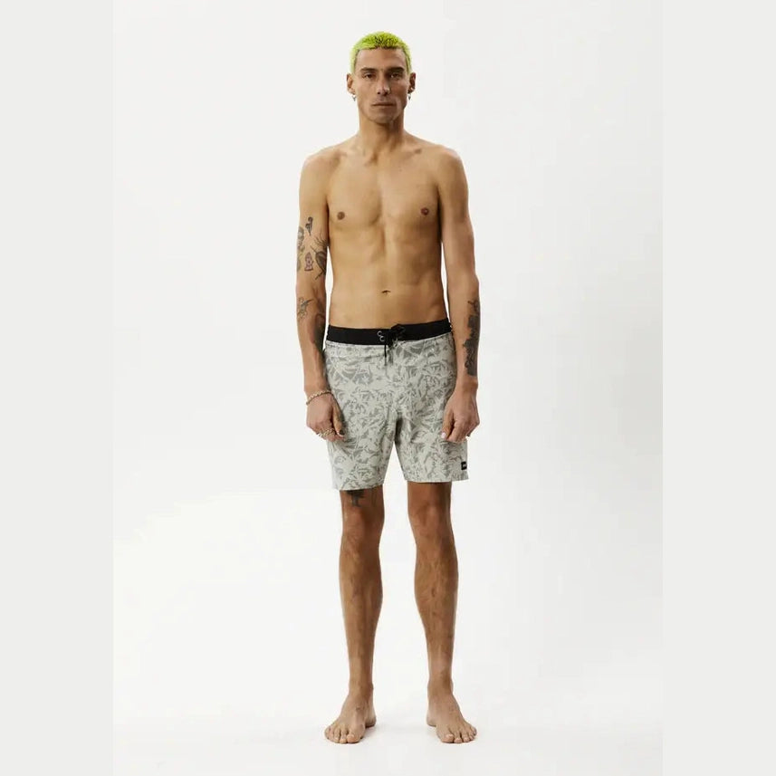 AFENDS - fixed waist boardshorts - olive floral