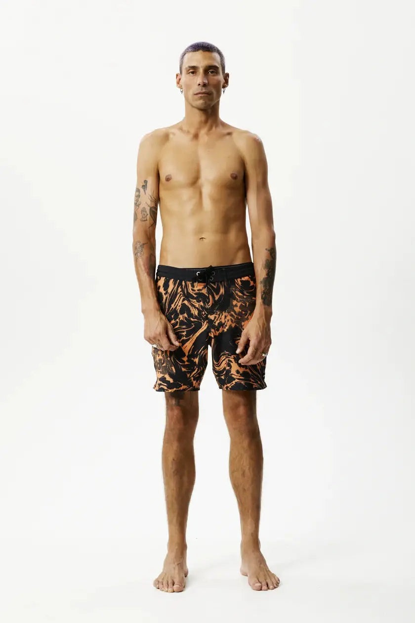 AFENDS - marble recycled boardshorts - black