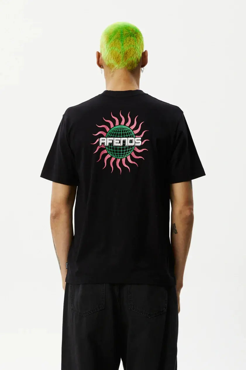 AFENDS - solar flare recycled retro fit tee - black