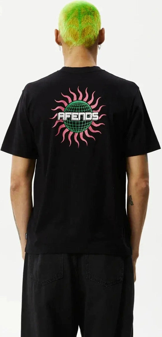 AFENDS - solar flare recycled retro fit tee - black