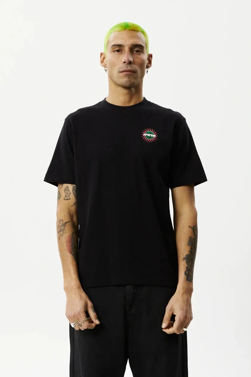 AFENDS - solar flare recycled retro fit tee - black