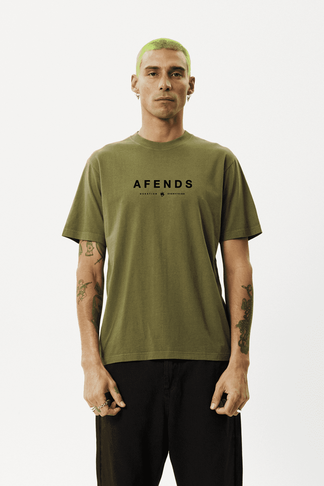 AFENDS thrown out recycled retro fit tee - Military