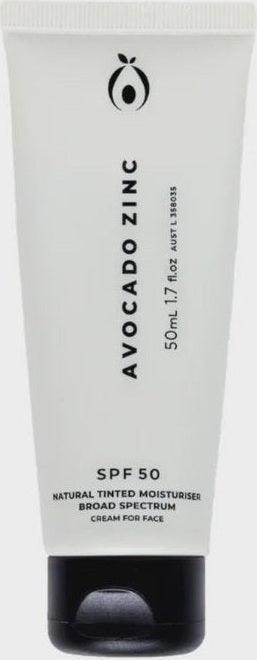 AVOCARDO ZINC SPF 50 NATURAL TINTED MOISTURISER - LIGHT