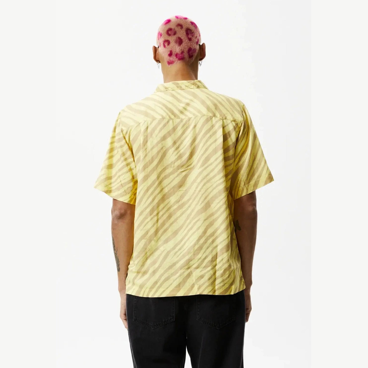 Afends atmosphere hemp cuban short sleeve- butter stripe