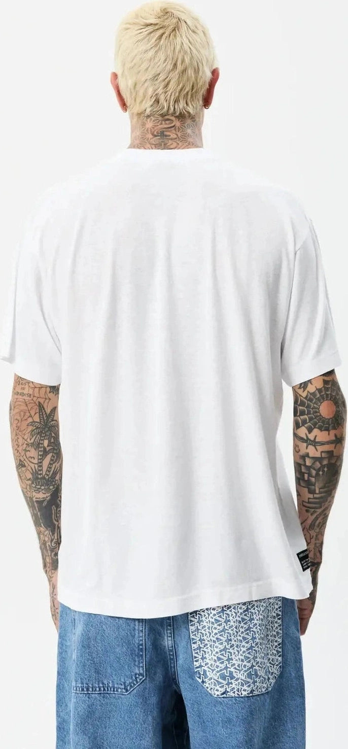 Afends cosmic hemp oversized tee - white