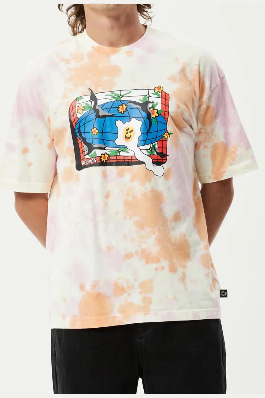 Afends globe - recycled oversized graphic t-shirt - multi