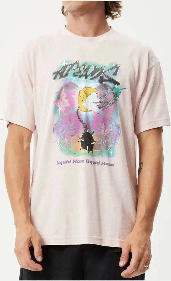 Afends liquid haze - hemp boxy t-shirt - lotus