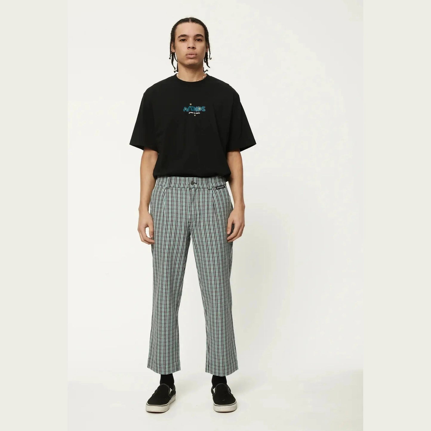 Afends mixed business hemp suit pants- black