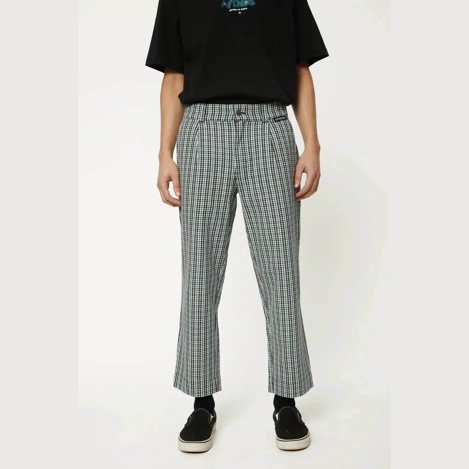 Afends mixed business hemp suit pants- black