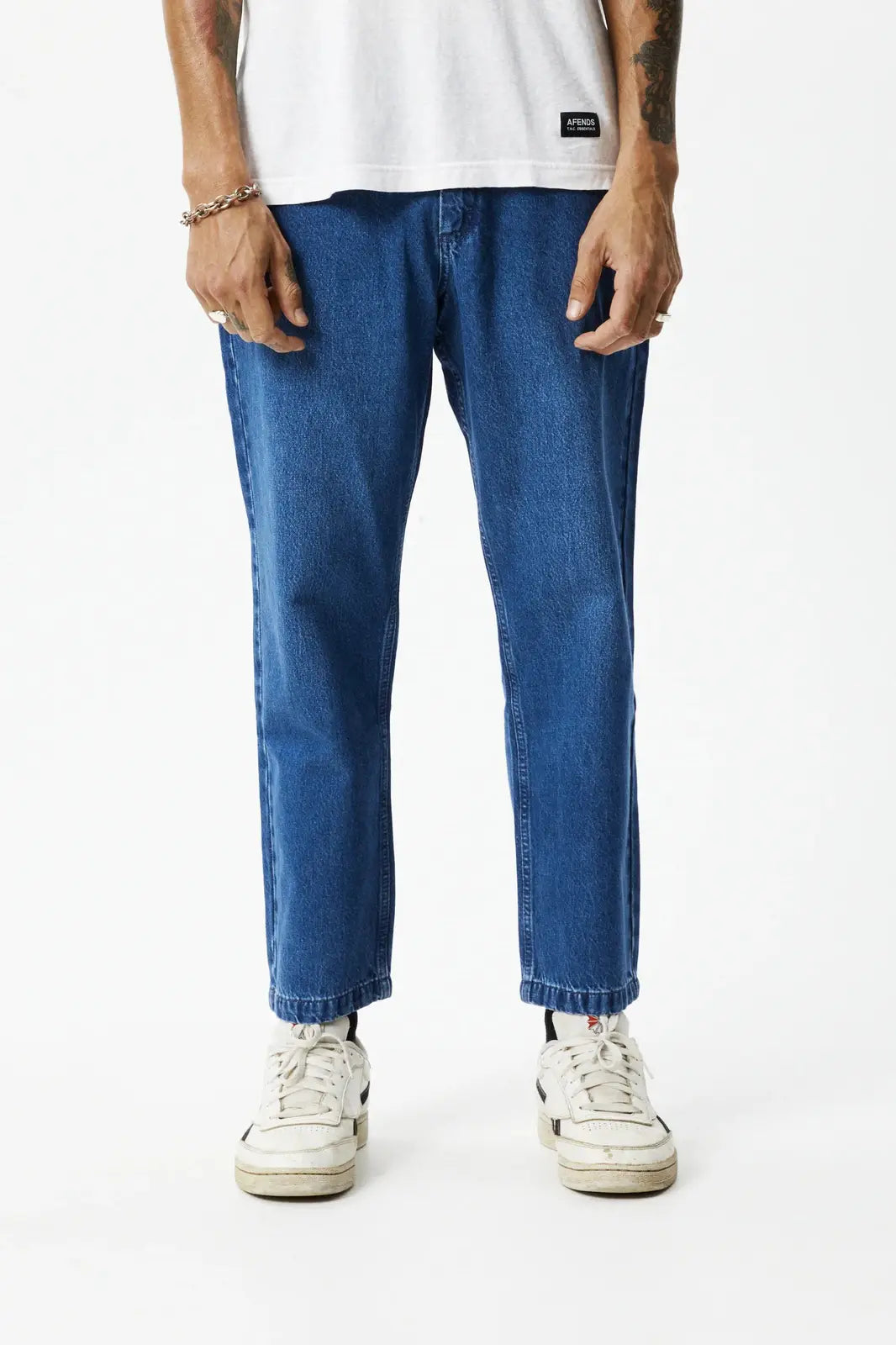 Afends ninety twos - hemp denim relaxed fit jean - authentic blue