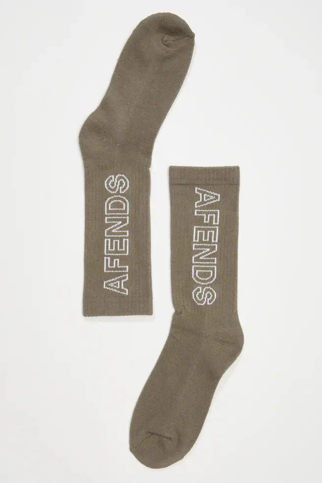 Afends outline - recycled crew socks - beechwood