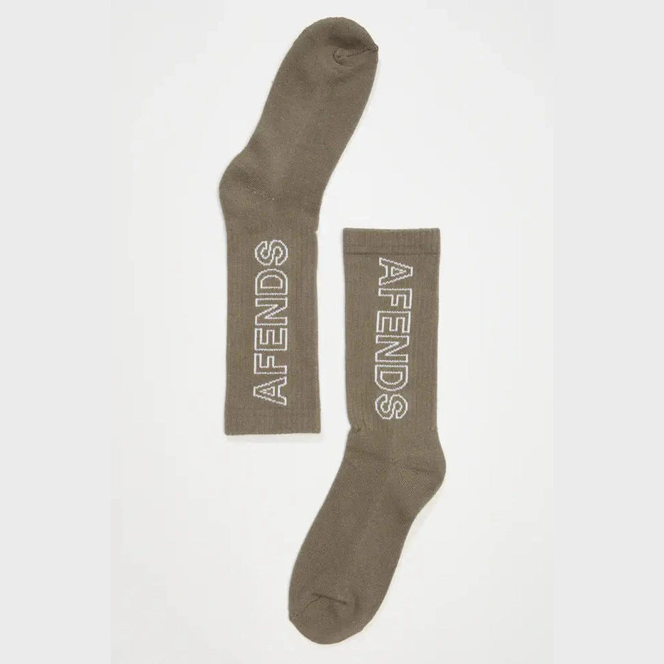 Afends outline - recycled crew socks - beechwood