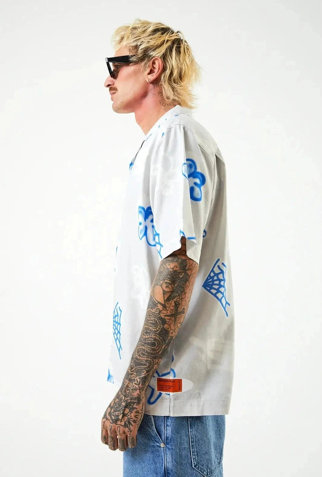Afends planetary hemp cuban ss shirt - smoke