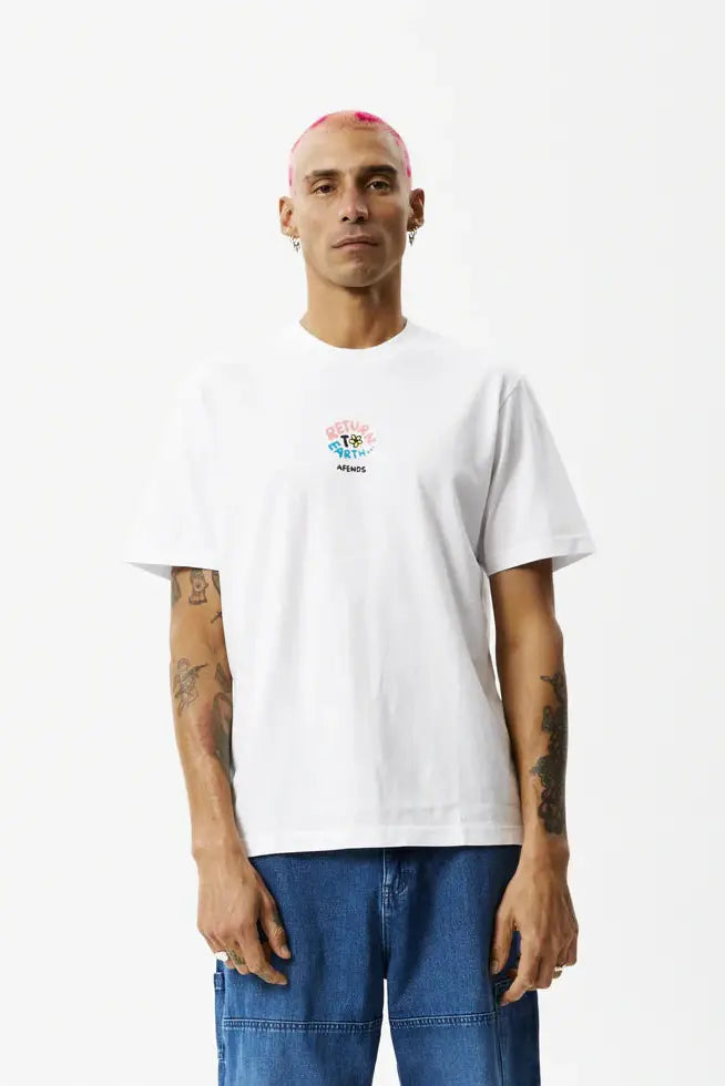 Afends return to earth recycled retro graphic tee - white