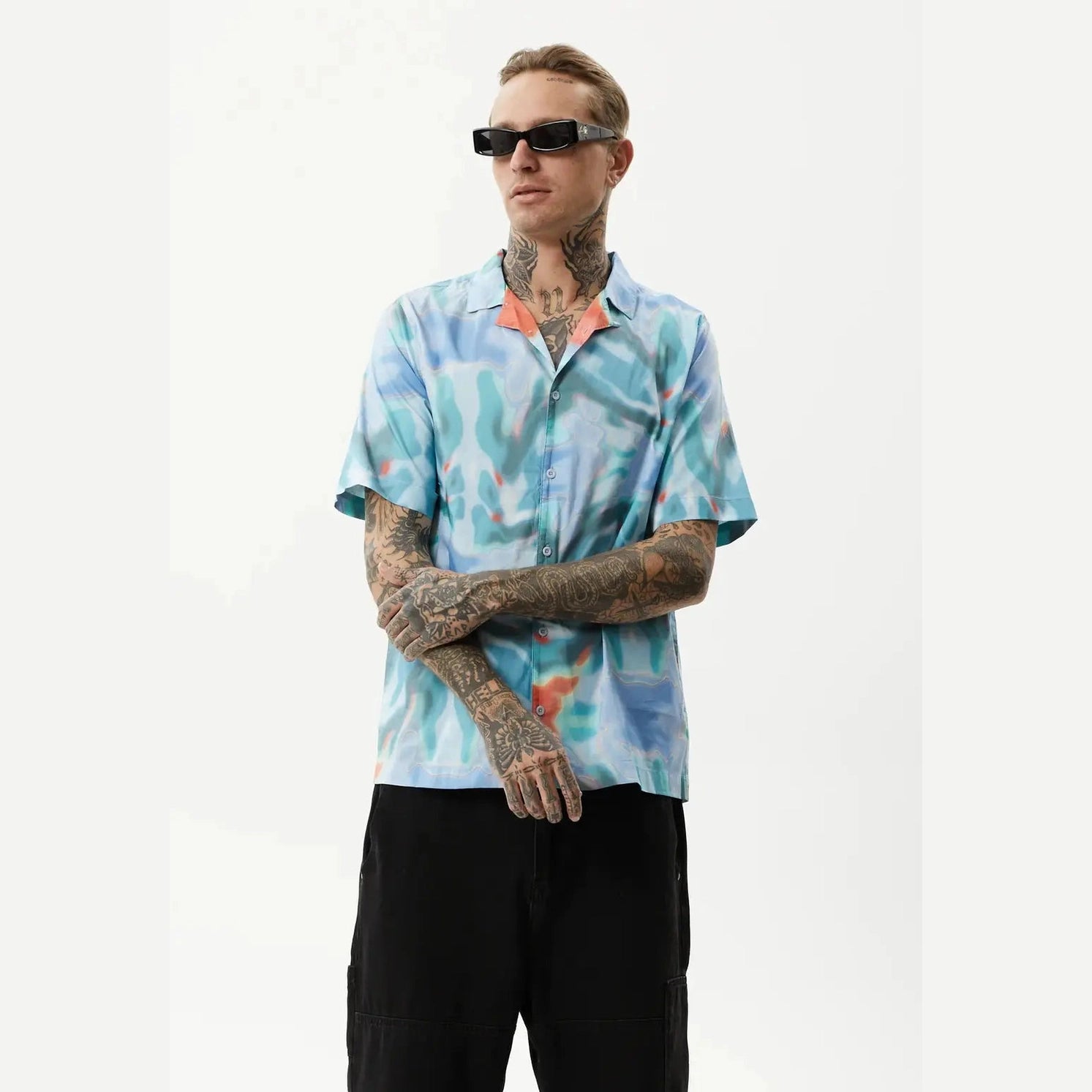 Afends thermal recycled cuban short sleeve shirt - multi
