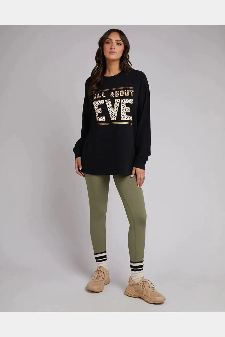 All abou eve active anderson patched ls tee- black