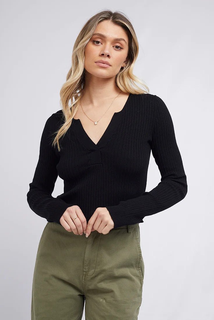 All about eve alba knit top- black