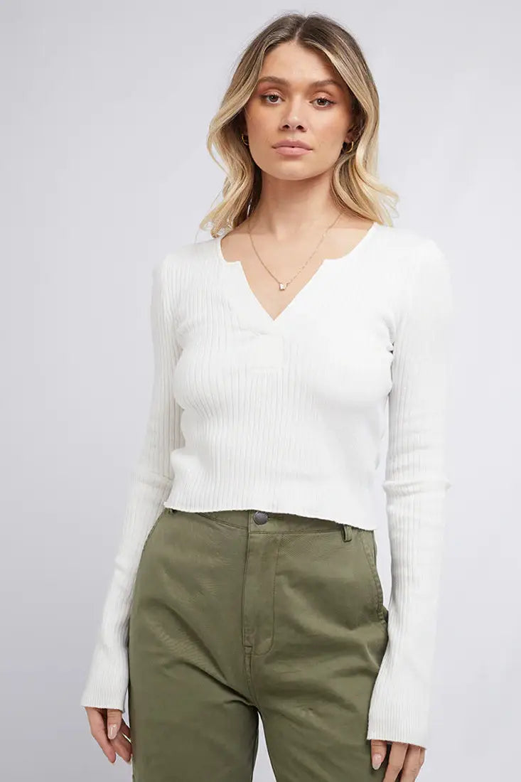 All about eve alba knit top- white