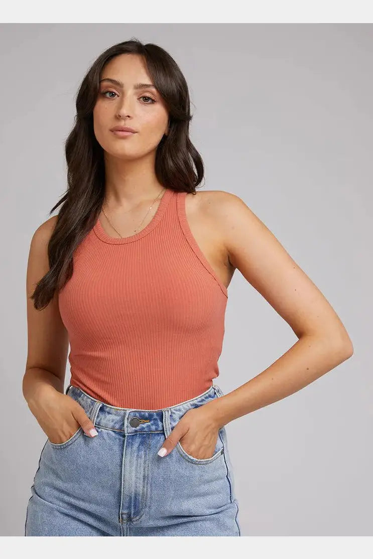 All about eve rib baby tank- rust