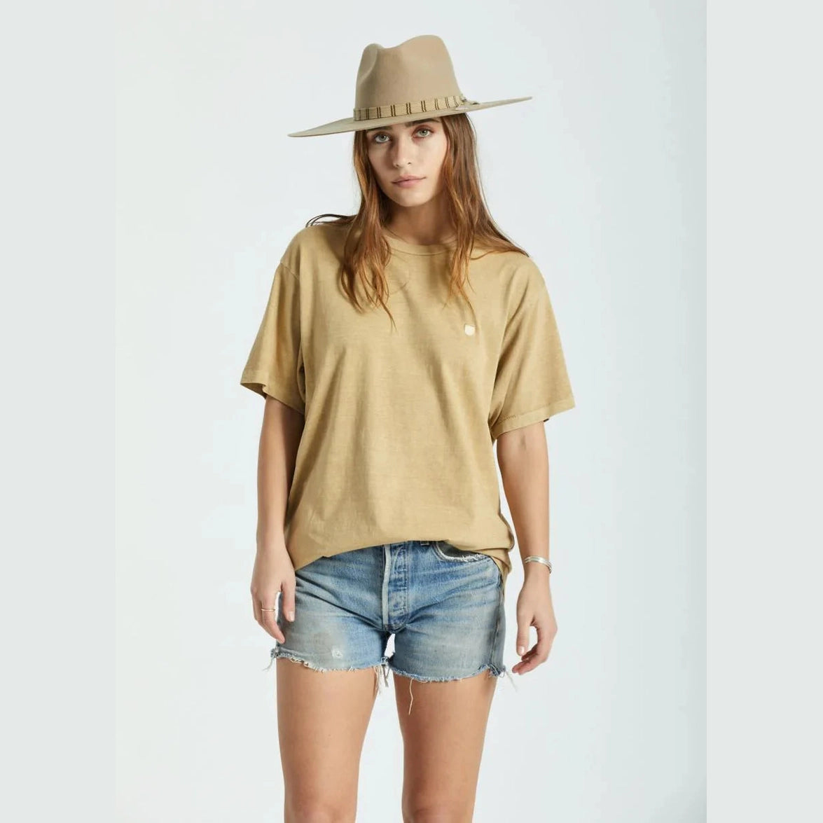 Brixton leigh felt fedora - sand