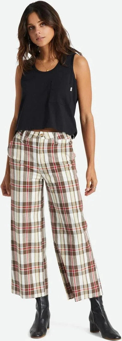 Brixton victory wide leg pant - off white/dark earth