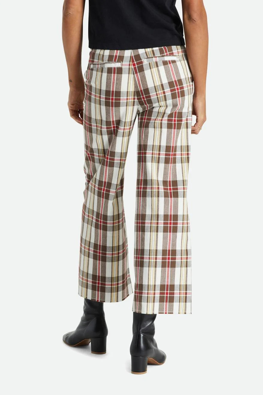 Brixton victory wide leg pant - off white/dark earth