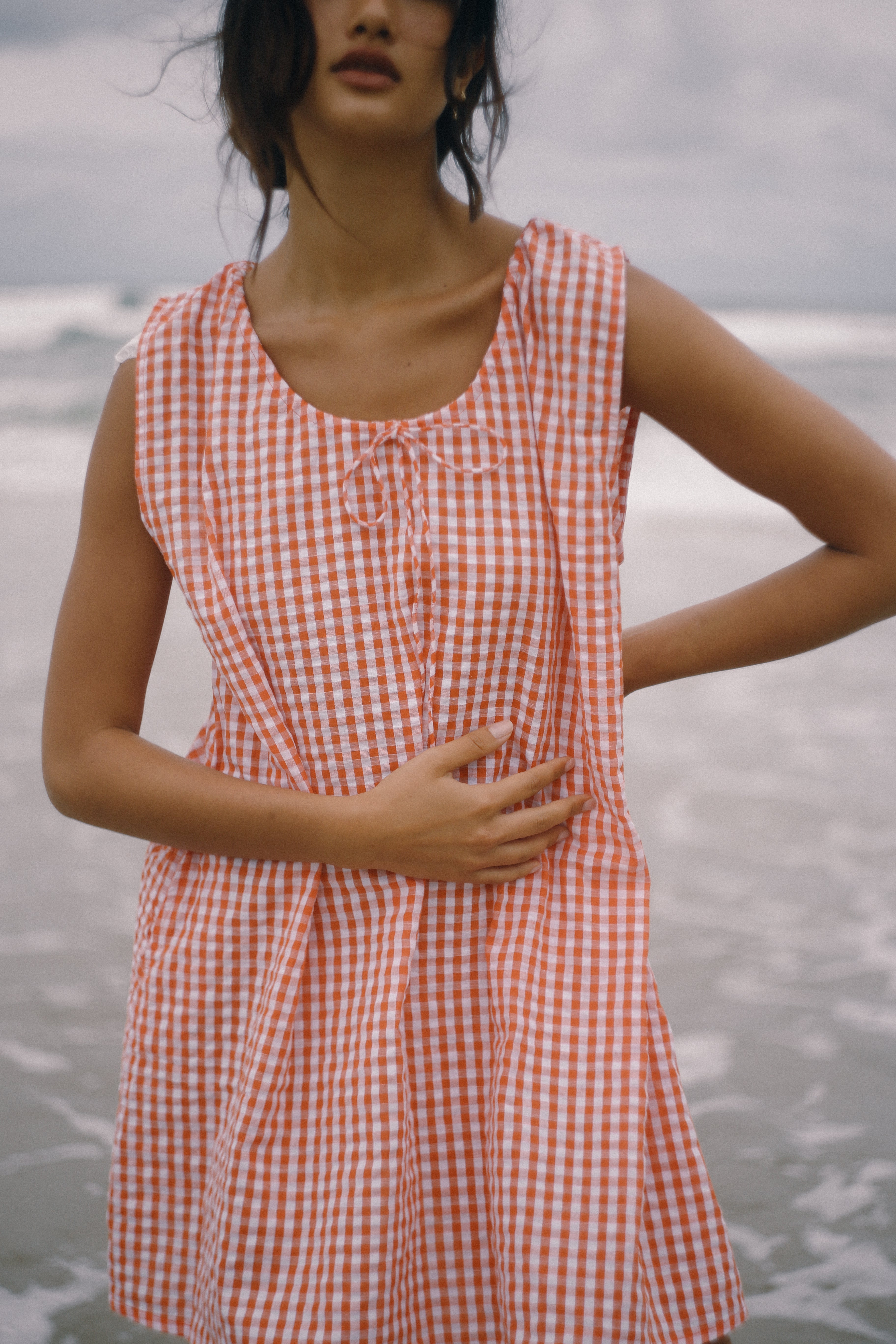 THE BARE ROAD Luna shift dress - Starburst gingham