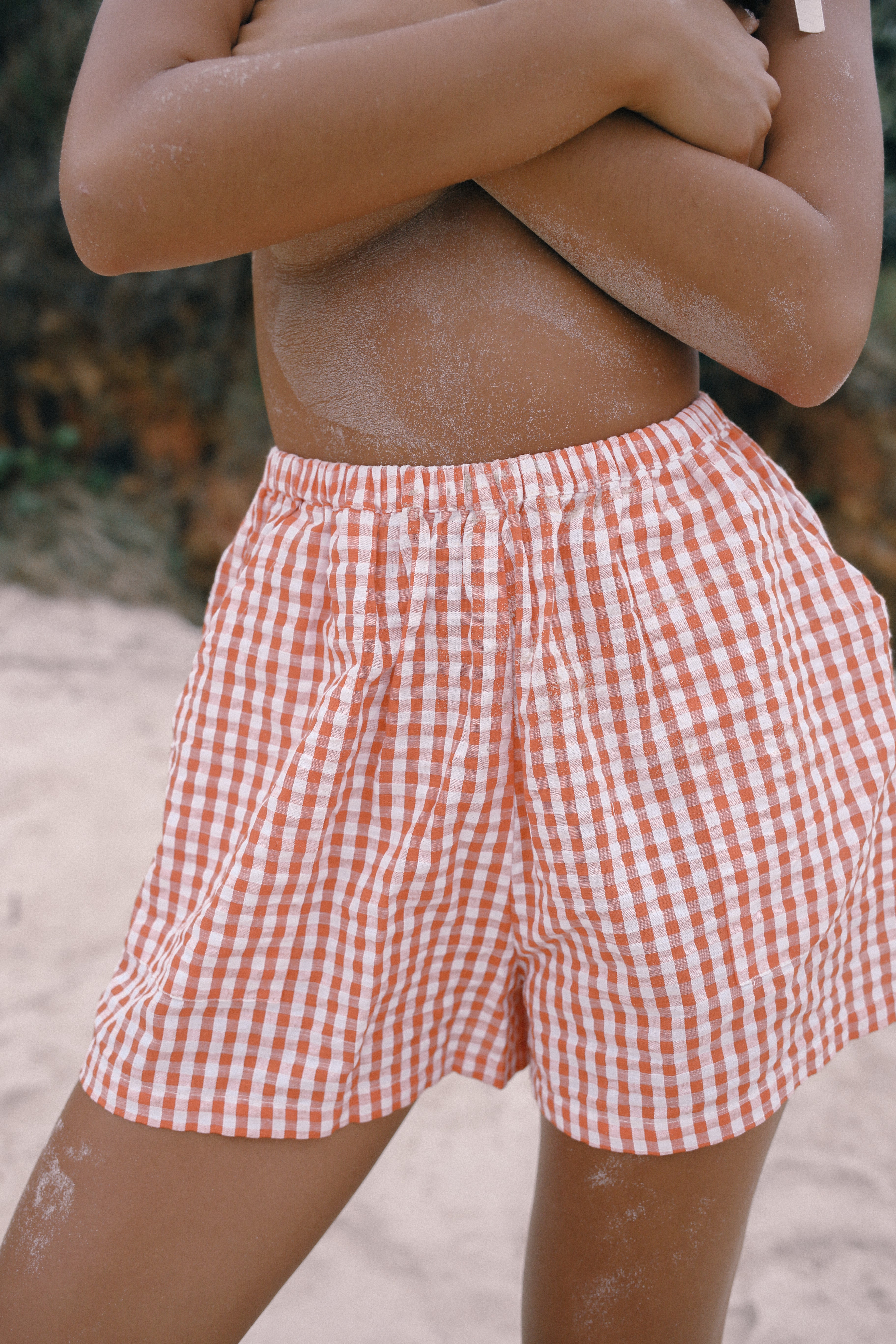 THE BARE ROAD Ava short - Starburst gingham