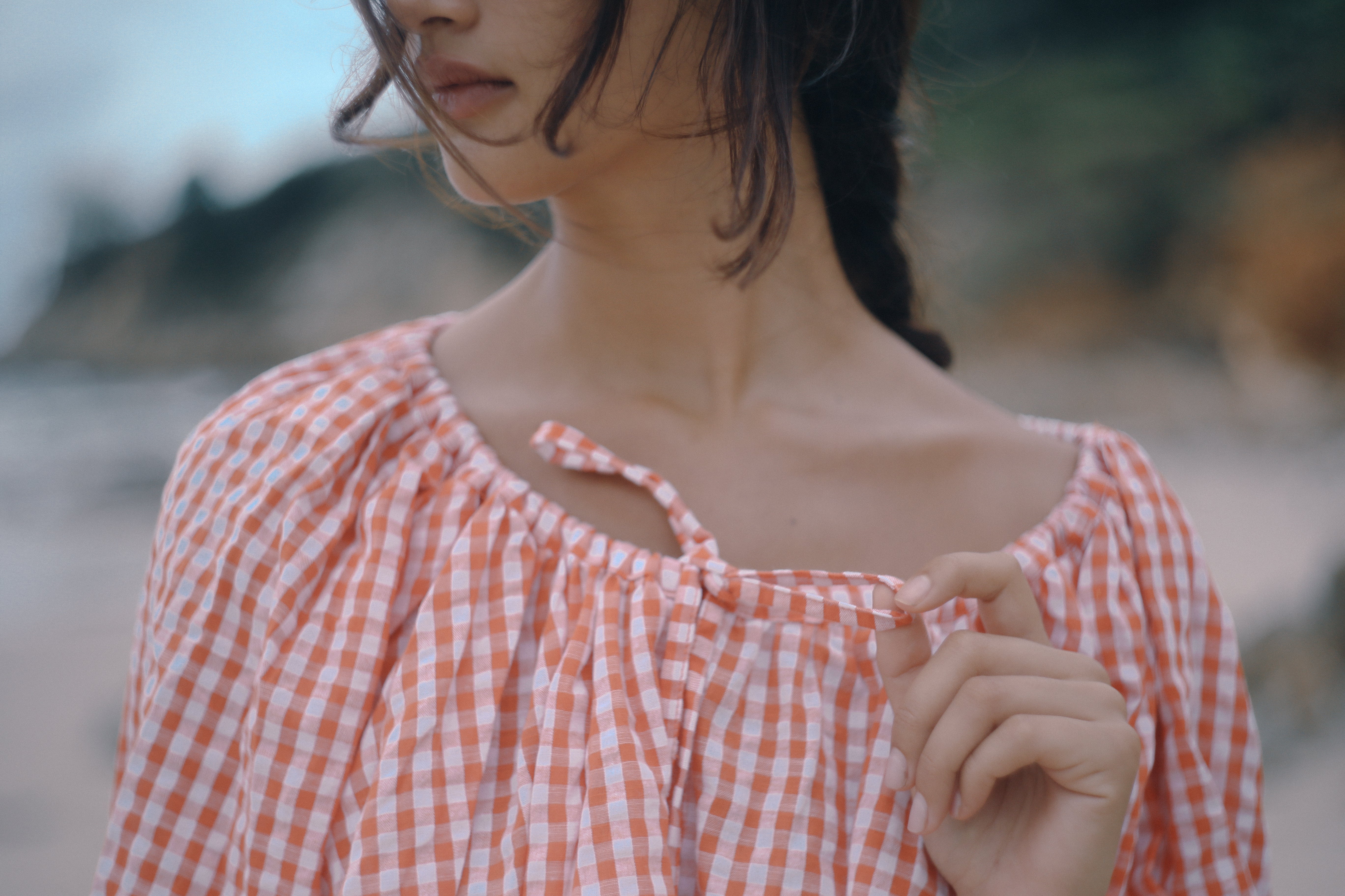 THE BARE ROAD Chloe blouse - Starburst gingham