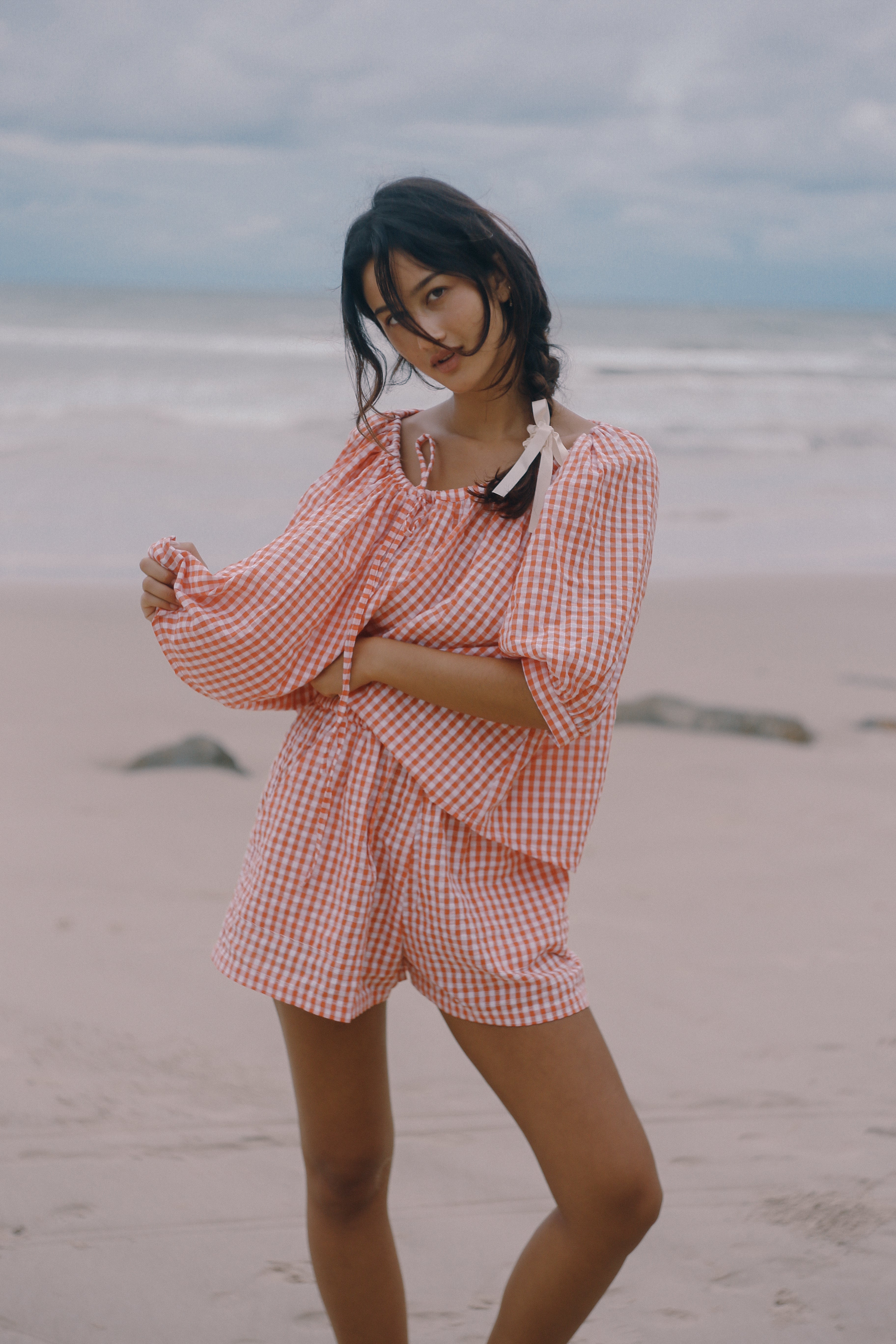 THE BARE ROAD Chloe blouse - Starburst gingham