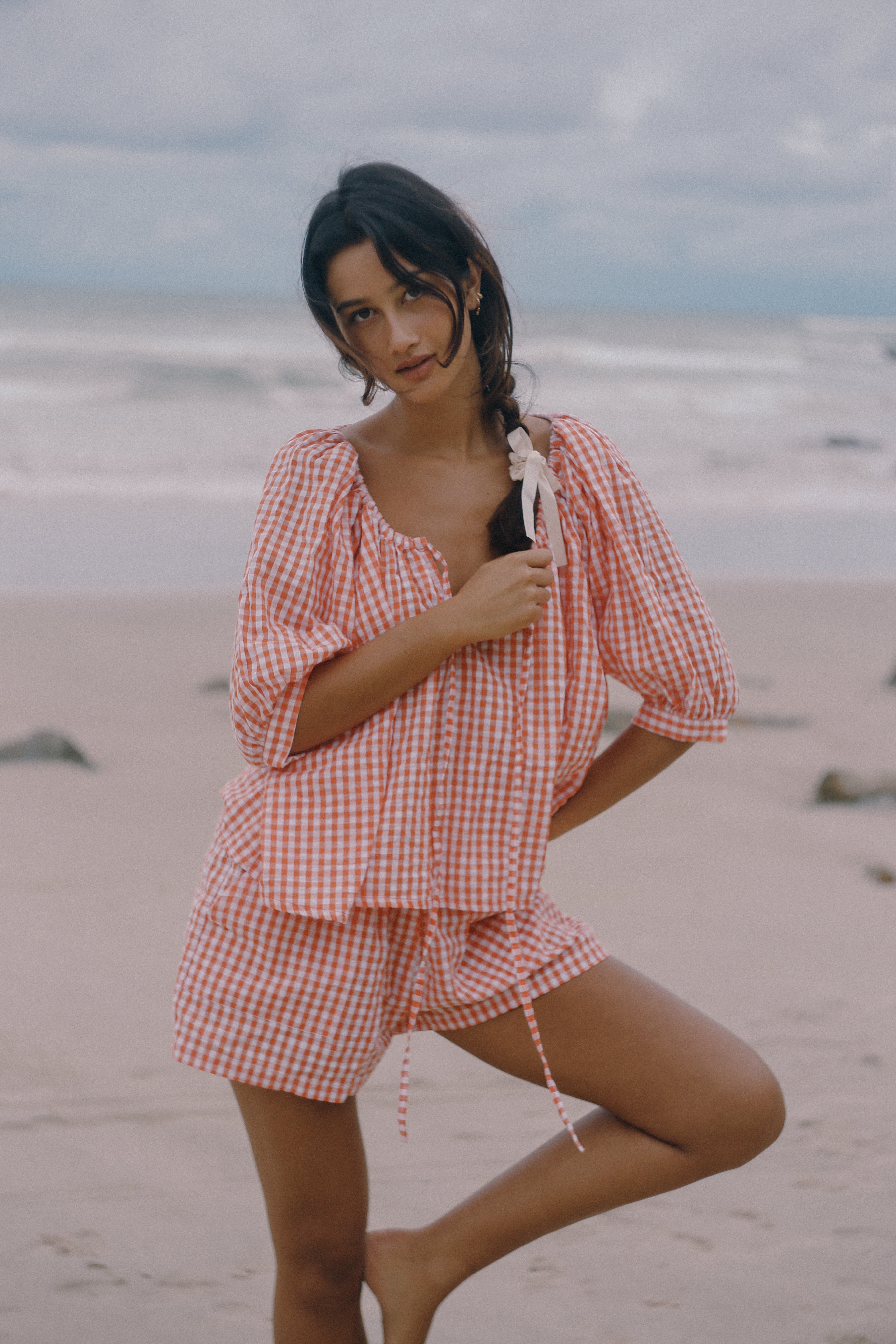 THE BARE ROAD Chloe blouse - Starburst gingham