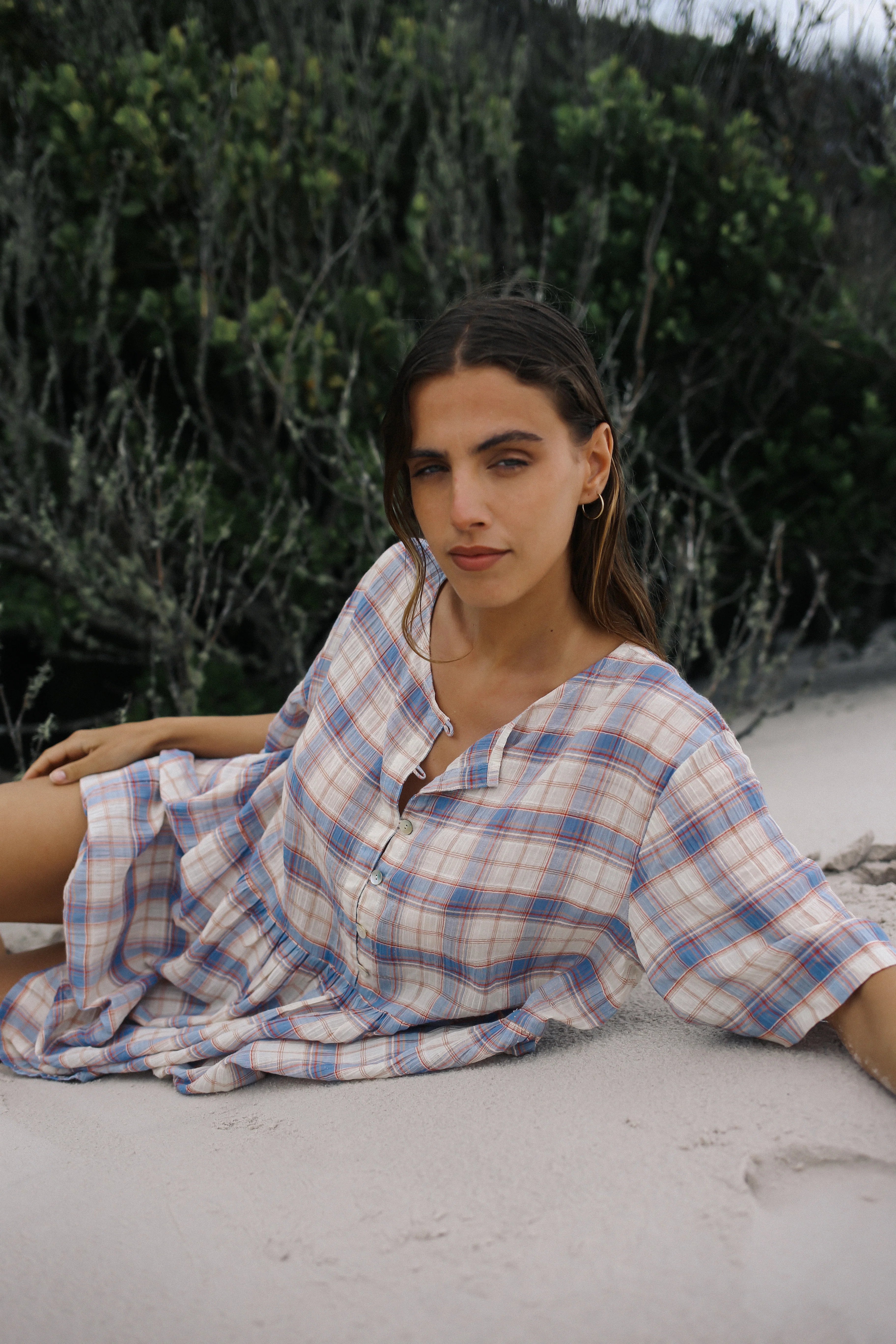 THE BARE ROAD Darcey Dress - Juniper Check