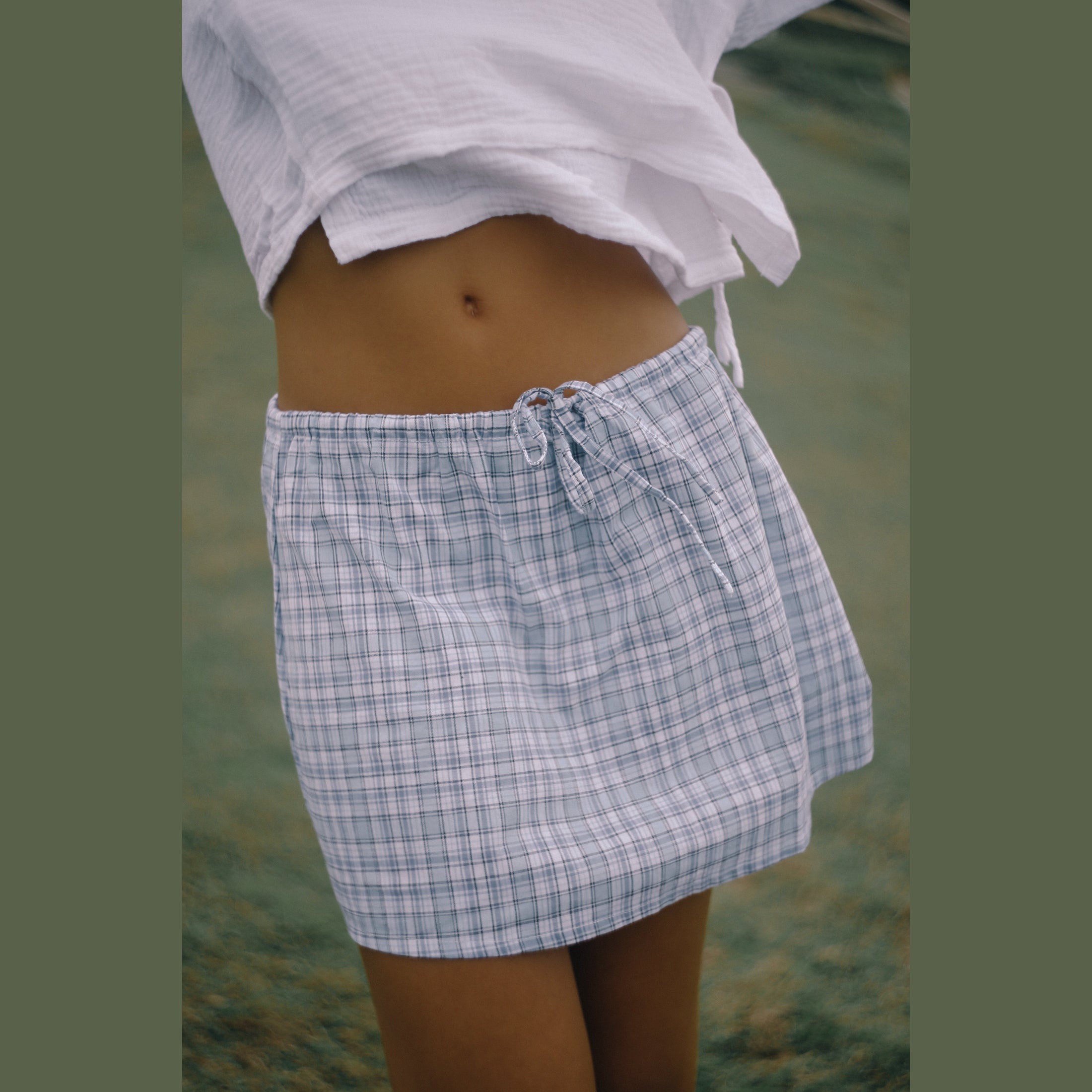 THE BARE ROAD Fleur skirt - Cloud plaid